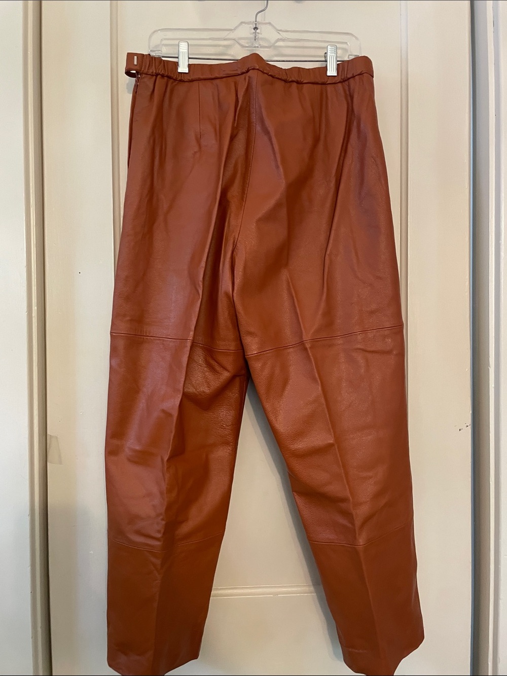 Terry Lewis Classic Luxuries Straight-Leg Leather Pants - Cognac Brown - Picture 6 of 6